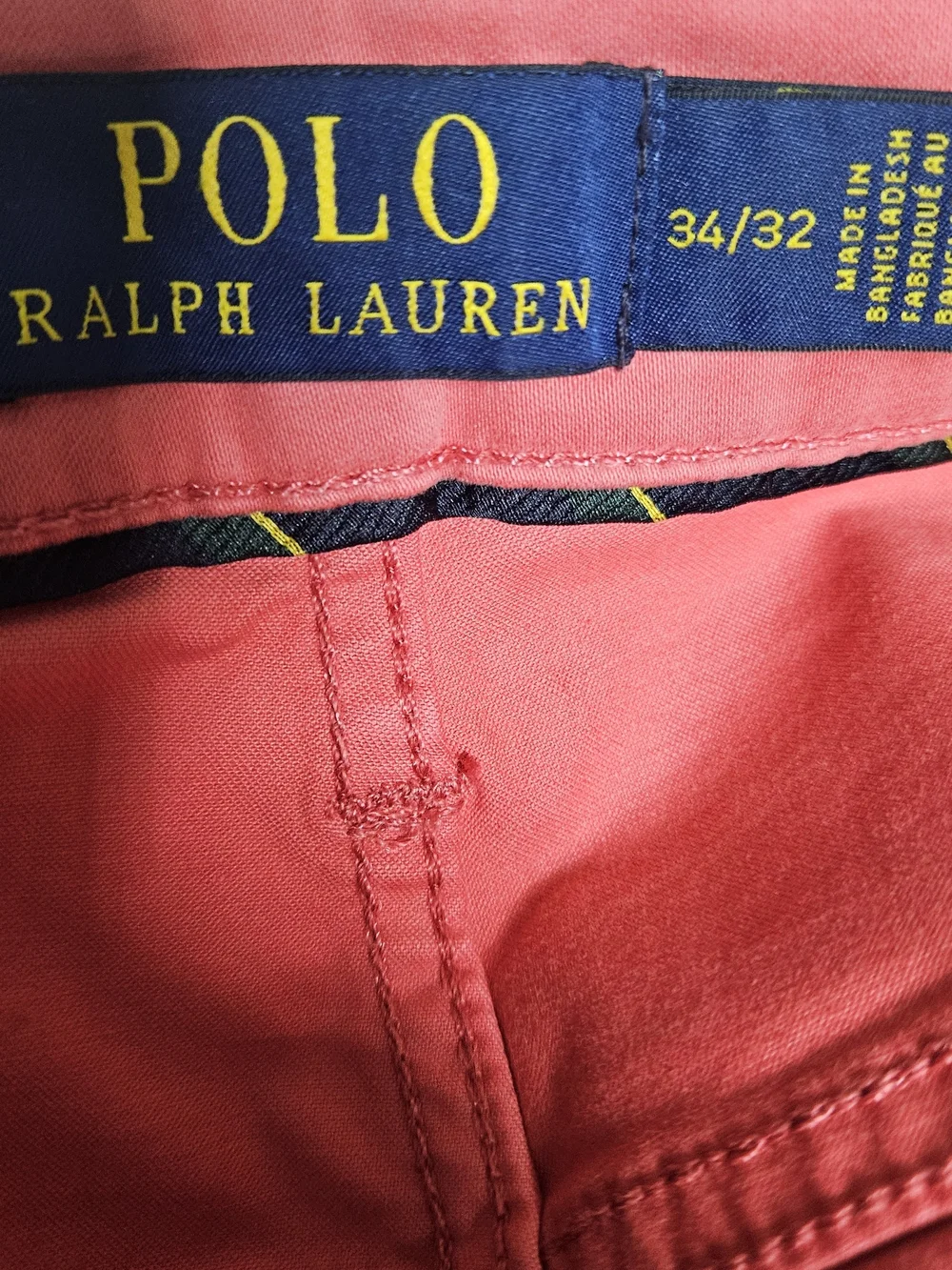 NWT Men's Polo Ralph Lauren Varick Slim Straight Stretch Pants Red Coral W34xL32